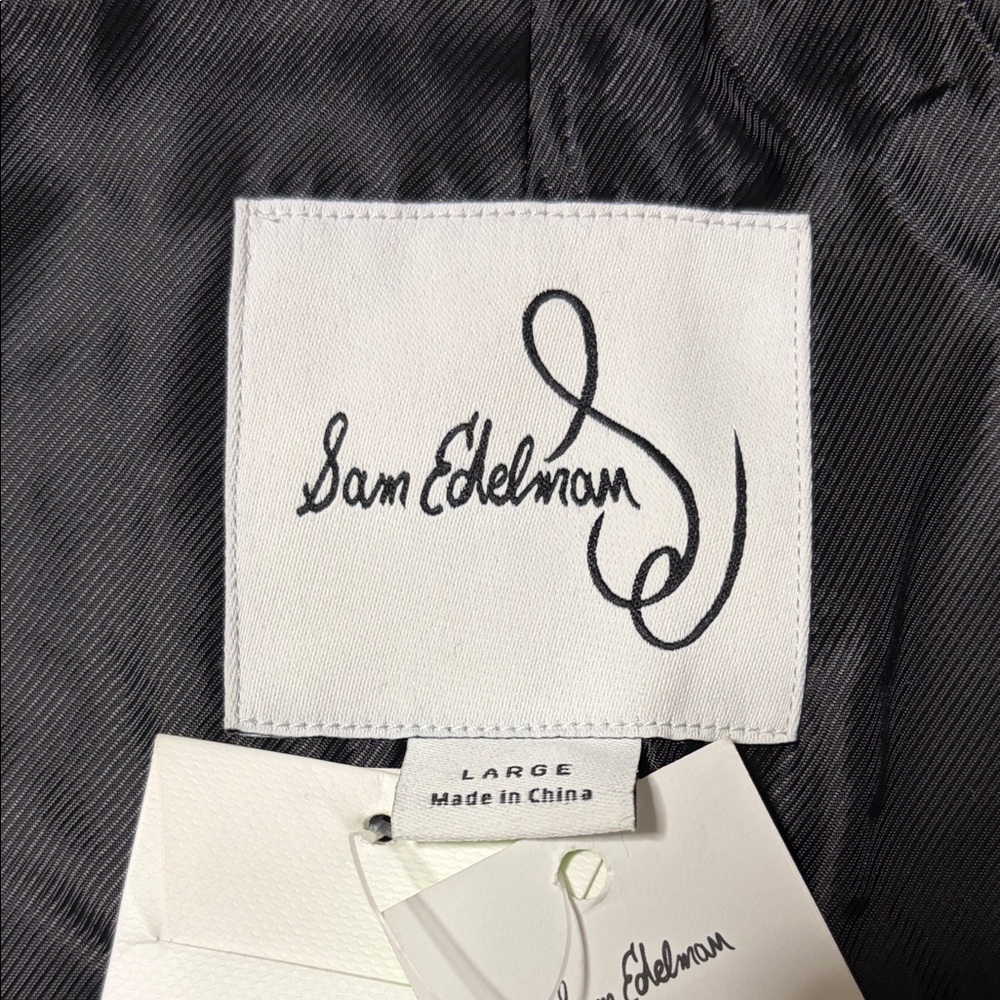 Sam Edelman Black Velvet Double-Breasted Blazer with Gold Buttons - Picture 7 of 11